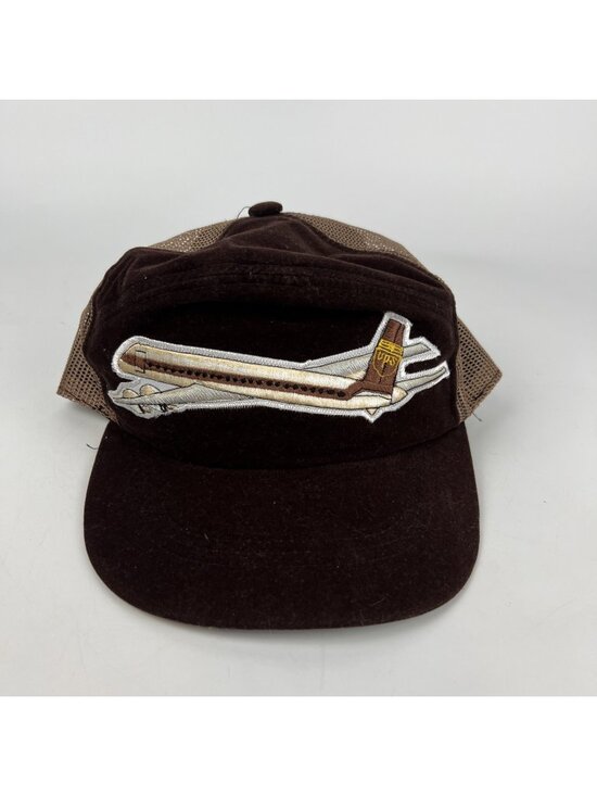 UPS United Parcel Service Vintage Brown Advertising Snapback Trucker Hat